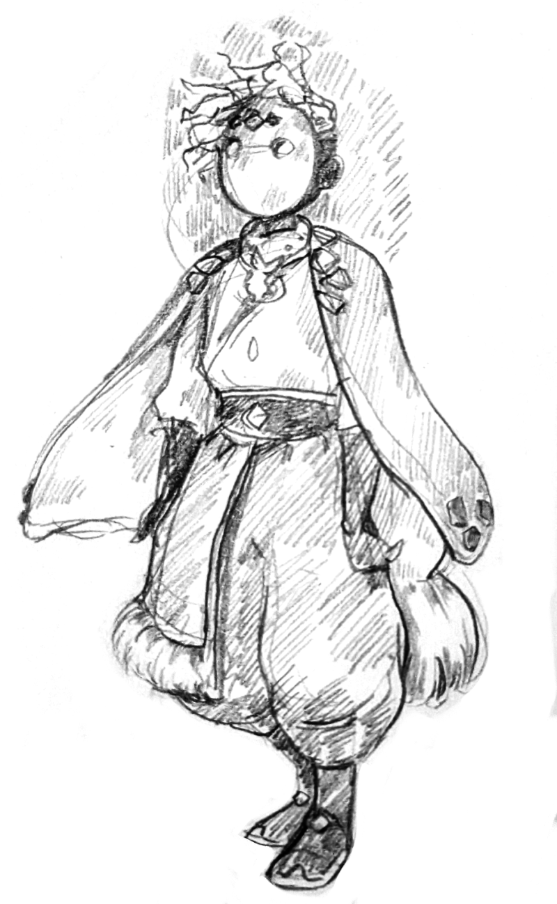 a player in clothes with fluffy elements