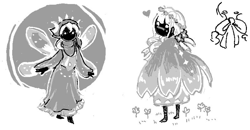 little sketches of fairy-like players