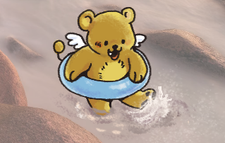 Phinxel splashing in water