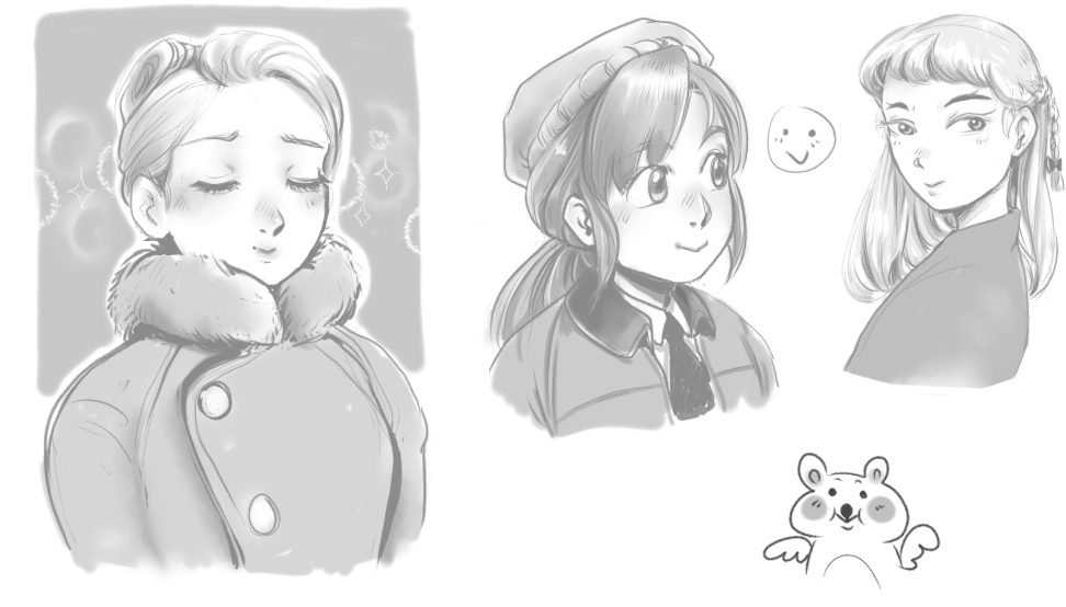 Some anime girls and a Phinxel