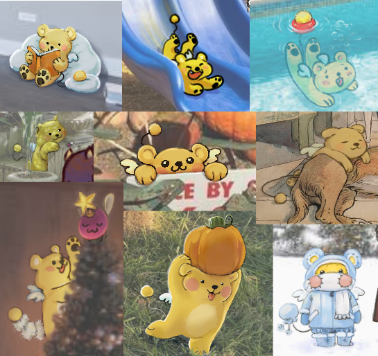 A selection of Phinxels getting into situations.