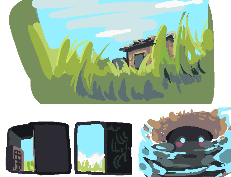 some thumbnail doodles, testing colors