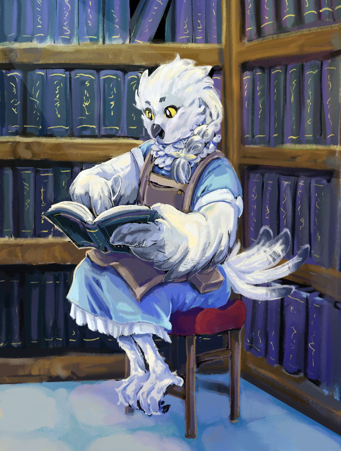 illustration of a lovely owl finding useful information in a book